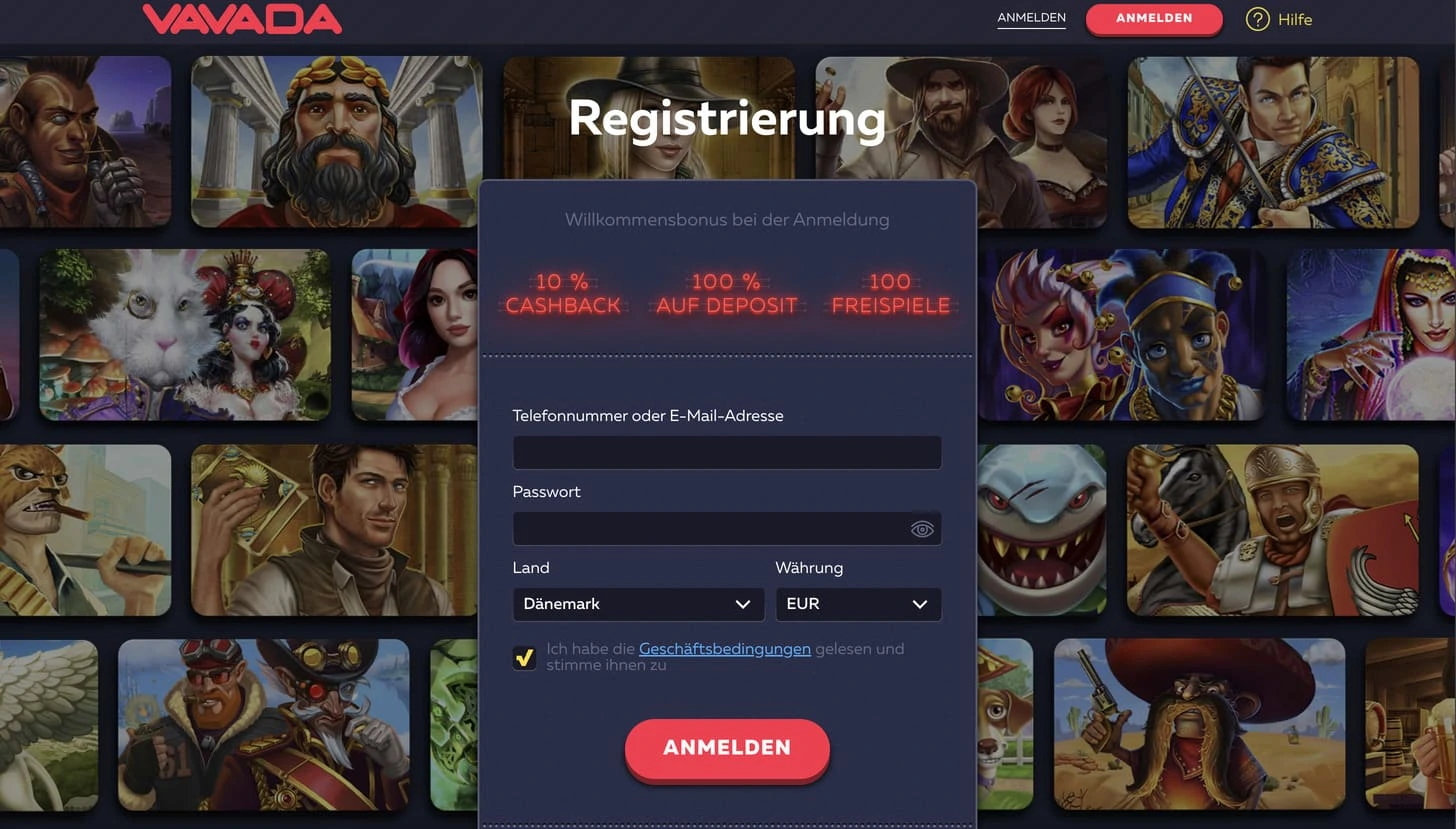 Registrierung im Vavada-Casino ohne Komplikationen